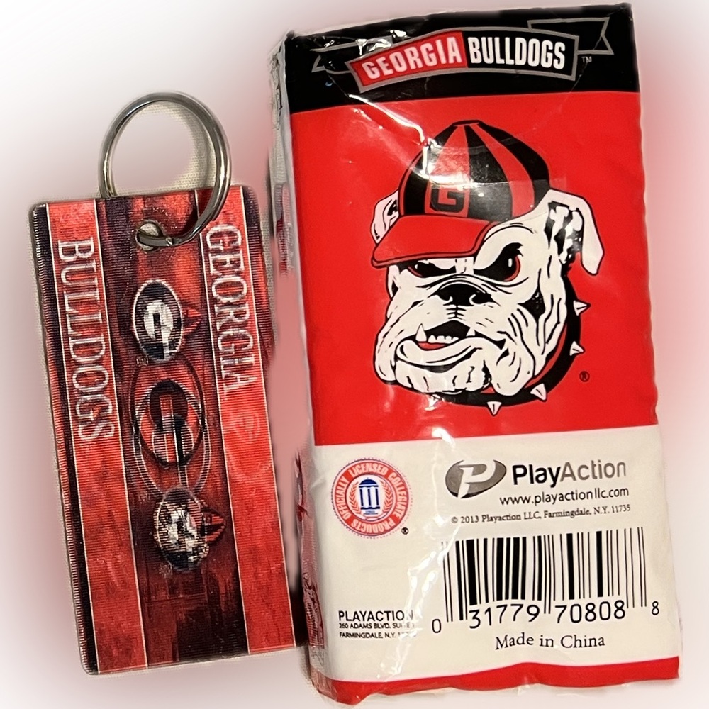 UGA Georgia Bulldogs Holographic Double Sided Keychain Pocket Tissue Pack